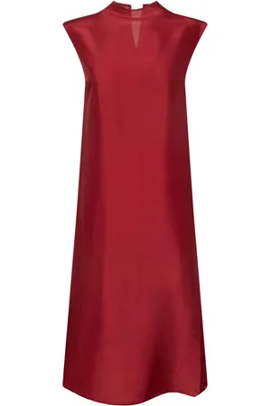 Carven Straight Silk Toile Midi Dress