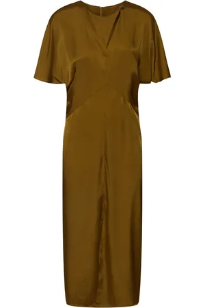 Soeur Ella Draped Satin Midi Dress