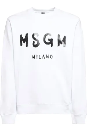 Msgm Logo Print French Terry Sweatshirt