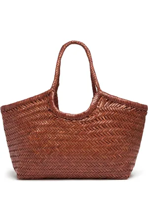 Dragon Diffusion Big Nantucket Woven Leather Basket Bag