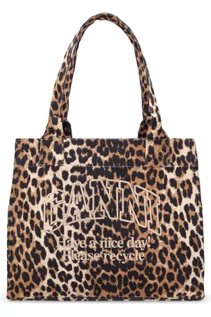 Ganni Large Easy Logo Cotton Tote Bag