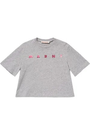 Marni Printed Cotton Jersey Cropped T-shirt