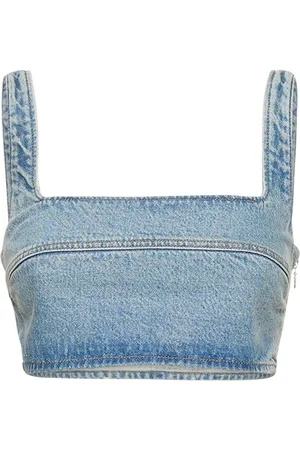 Loulou Studio Anet Cotton Denim Bra Top