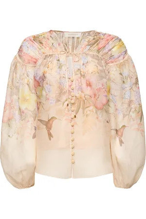 ZIMMERMANN Illuminate Drawn Linen & Silk Shirt