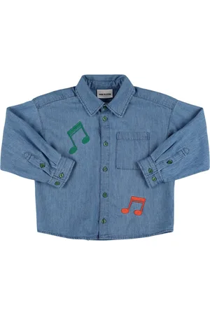 Mini Rodini Embroidered Cotton Denim Shirt