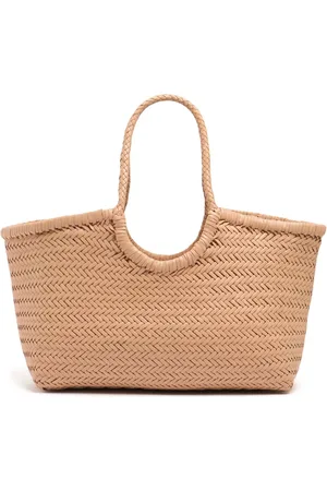 Dragon Diffusion Big Nantucket Woven Leather Basket Bag