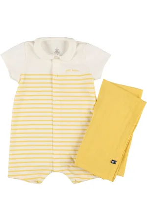 Petit Bateau Printed Cotton Jersey Romper & Swaddle
