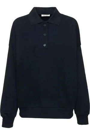 The Row Corzas Cotton Jersey Polo Sweatshirt