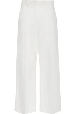 Max Mara Zircone Cotton & Linen Canvas Wide Pants