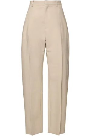 WARDROBE.NYC Wool Tailoring Mid Rise Wide Leg Pants