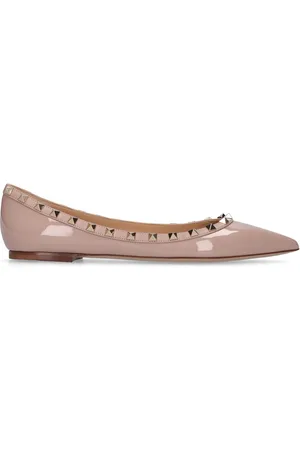 VALENTINO GARAVANI 10mm Rockstud Patent Leather Flats
