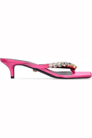 VERSACE 45mm Embellished Satin Sandals