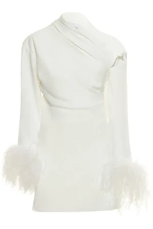 16Arlington Adelaide Crepe & Feathers Mini Dress