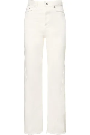 Lanvin Twisted Denim High Waist Straight Jeans