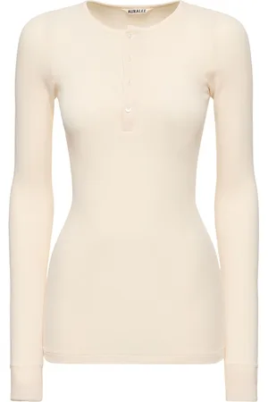 Auralee Buttoned Cotton T-shirt