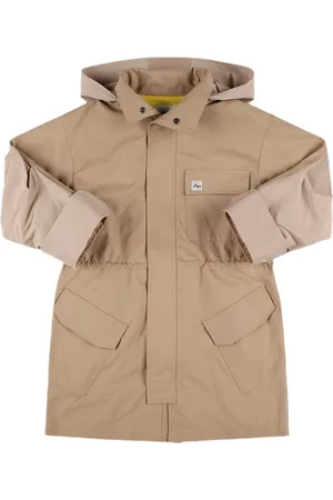 Msgm Cotton Blend Gabardine Hooded Parka