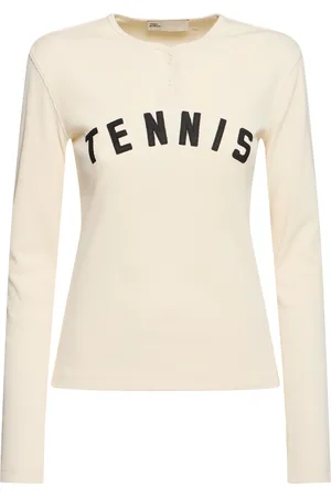 Tory Burch Ribbed Cotton Henley Tennis T-shirt