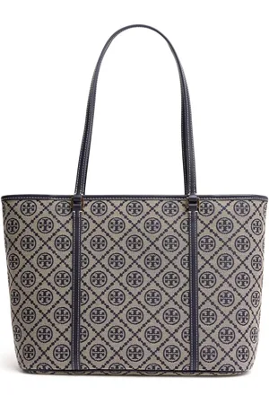 Tory Burch Small T Monogram Canvas Zip Tote Bag