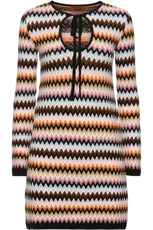 Missoni Striped Wool Knit Long Sleeve Mini Dress