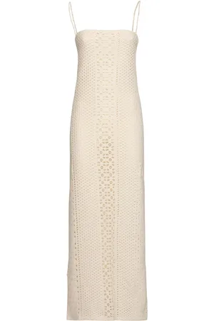 Sara Cristina Playa Long Crochet Dress W/ Pearls
