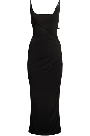 MUGLER Light Shiny Jersey Long Dress