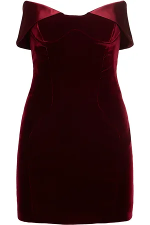 MUGLER Strapless Velvet Mini Dress