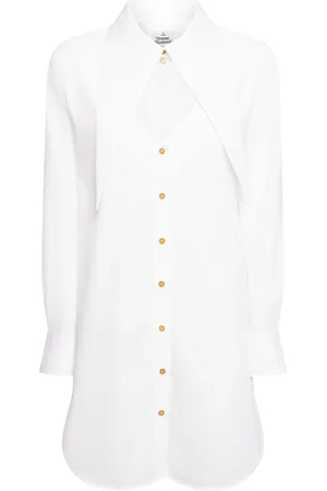 Vivienne Westwood Heart Cut Out Poplin Mini Shirt Dress