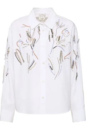 FORTE FORTE Embellished Cotton Poplin Shirt