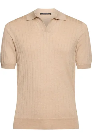 TAGLIATORE Posh Ribbed Silk & Cotton Polo