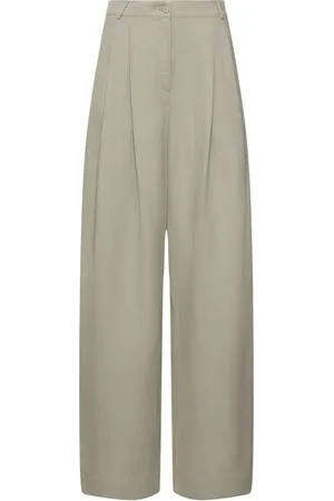 The Frankie Shop Piper Pleated Viscose & Linen Pants