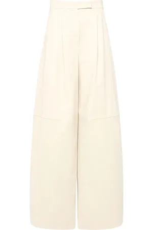 Max Mara Avoriaz Cotton Double Canvas Wide Pants