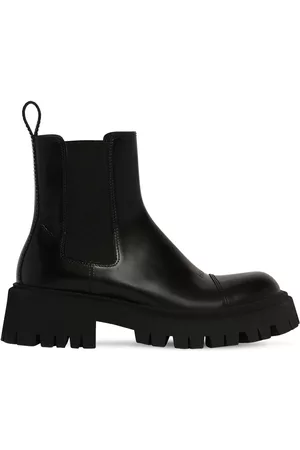 Balenciaga Tiaga Leather Boots in Black for Men