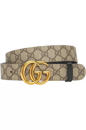 Gucci Women Belts - 3.7cm Gg Marmont Reversible Canvas Belt