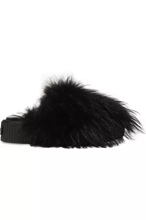 Balmain Women Flats - 50mm Uda Cashmere Fur Mules