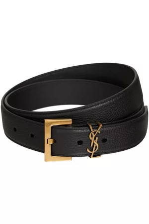 YVES SAINT LAURENT Monogram Leather Belt Black