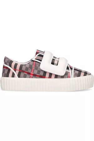BURBERRY Check Printed Cotton Sneakers