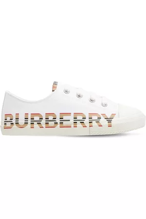 Burberry Logo Print Cotton Canvas Sneakers