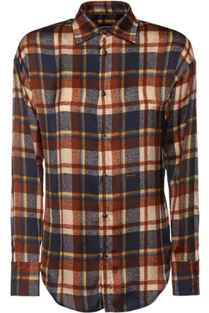 Dsquared2 Easy Dean Check Printed Satin Shirt