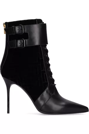 Balmain 105mm Uria Leather Ankle Boots