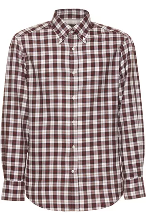 BRUNELLO CUCINELLI Men Shirts - Check Lyocell & Cotton Shirt