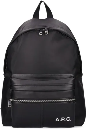 Backparis Spiked Rubber-Trimmed Full-Grain Leather Backpack