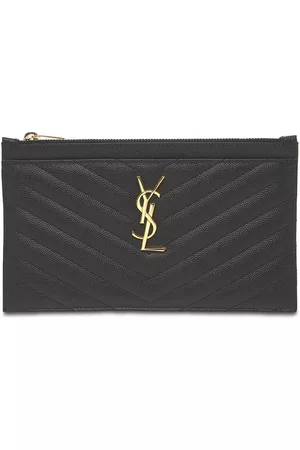 Saint Laurent Quilted Monogram Clutch Bag - Black