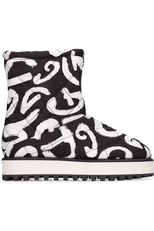 Dolce & Gabbana Graffiti Quilted Nylon High Top Sneakers