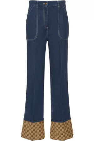 Buy Gucci Blue Eco Washed GG Denim Pants for WOMEN  Ounass Kuwait