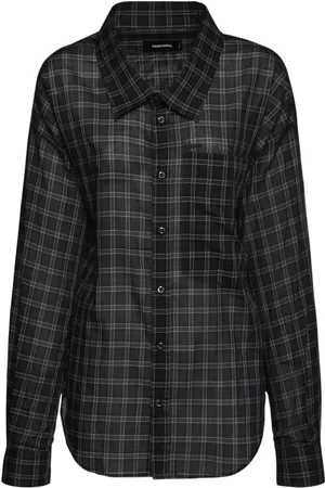Dsquared2 Check Cotton Voile Oversized Shirt