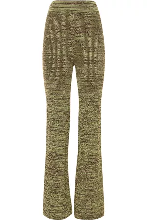 Lukhanyo Mdingi Fringed Metallic Jacquard-knit Wide-Leg Pants - Women - Brown Pants - S