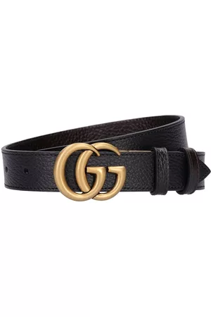 Gucci Mens Reversible Leather Belt with Double G Buckle Black / Brown Size  100