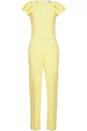 Msgm Women Jumpsuits - Stretch Viscose Blend Ruffled Jumpsuit