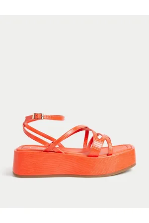 Platform sandals online orange