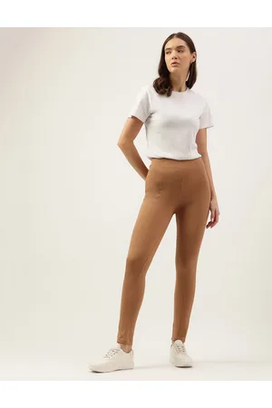 Dollar Women's Missy Off White and Brown Color Combo Pack Churidar Leggings